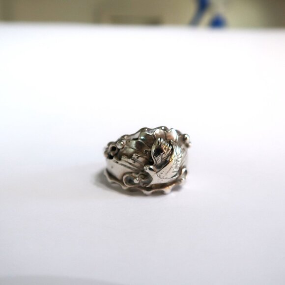 Vintage America Bald Eagle Wings Silver Tone Men's Ring Large Size 10.75 - Picture 6 of 12